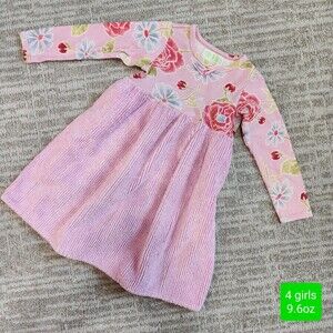 B. LULU girls Pink long sleeve floral dress size 4
